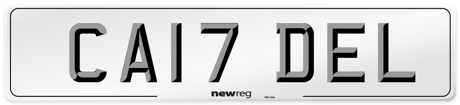 CA17 DEL Number Plate from New Reg